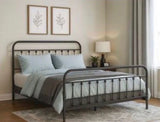 Cama Full en Metal Negro Estilo Vintage