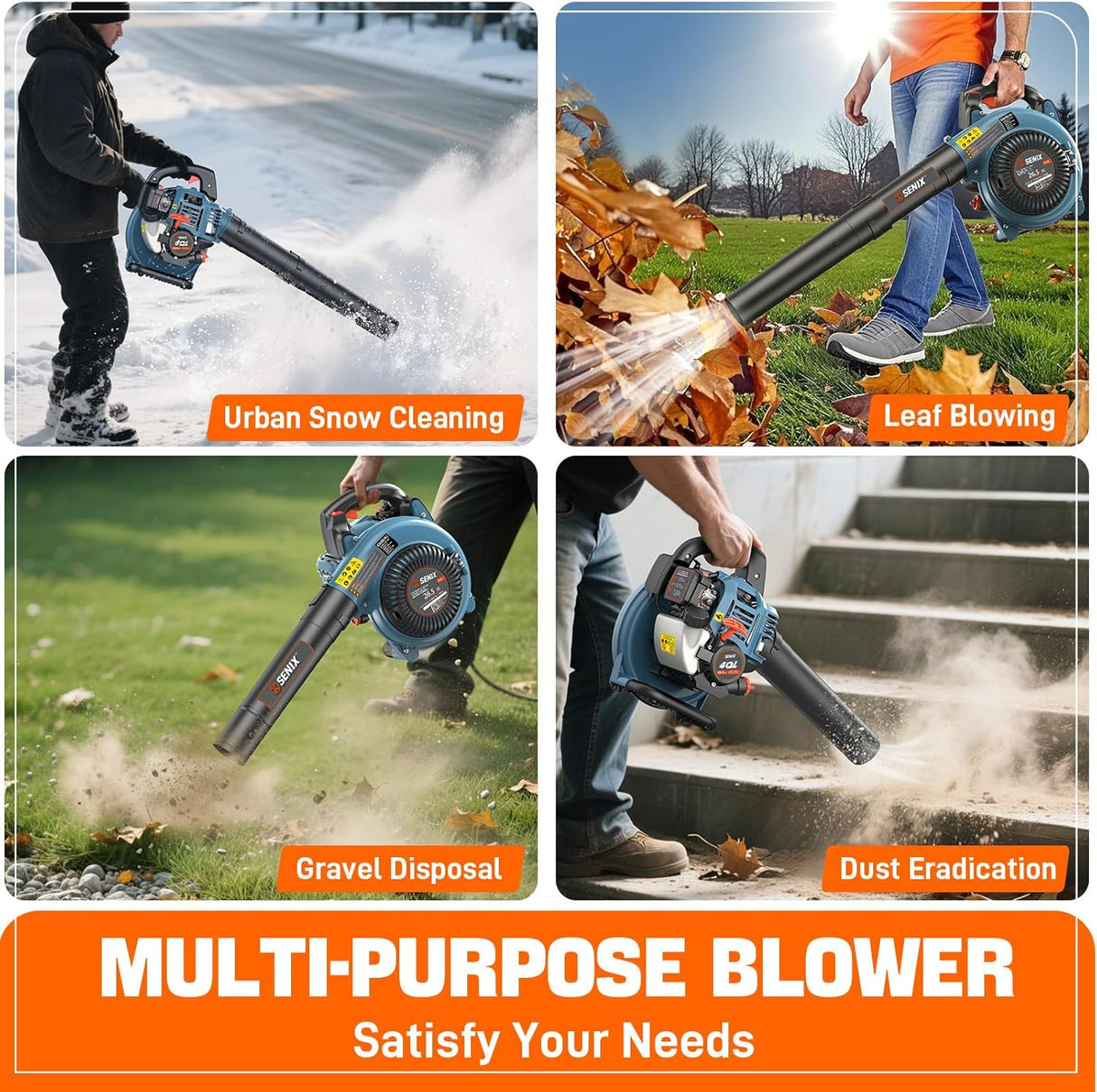 Soplador de Hojas a Gas SENIX 4QL® BL4QL-L de 26.5cc