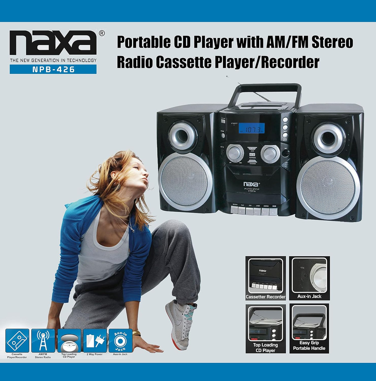 RADIO AM/FM, CD, CASSETTE, GRABADORA Y ALTAVOCES