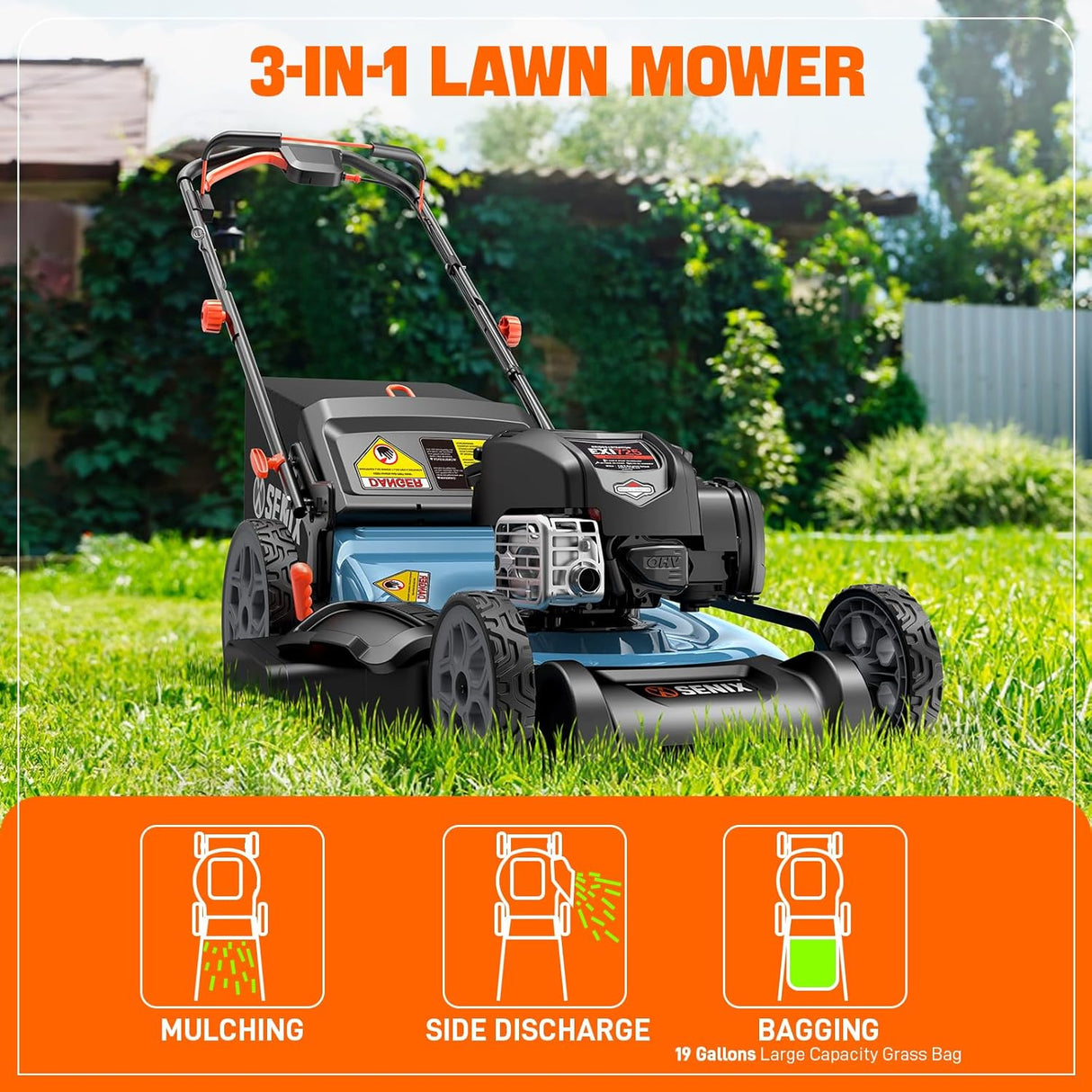 LSSG-H2 SENIX 22" 3IN1 HW VARIABLE SPD MOWER-EX172