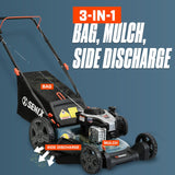 LSPG-M7 SENIX 21" 3IN1 HIGH WHEEL PUSH MOWER E55