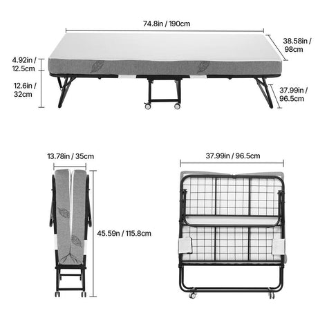 Cama plegable VEVOR SDC-36-2 con colchón de espuma