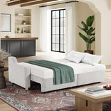 113A009NVY Serta Glendale - Sofá convertible de 90.2 pulgadas, tamaño Queen para abrazar la pared, comodidad Dreamcoil, tela de felpilla, color crema