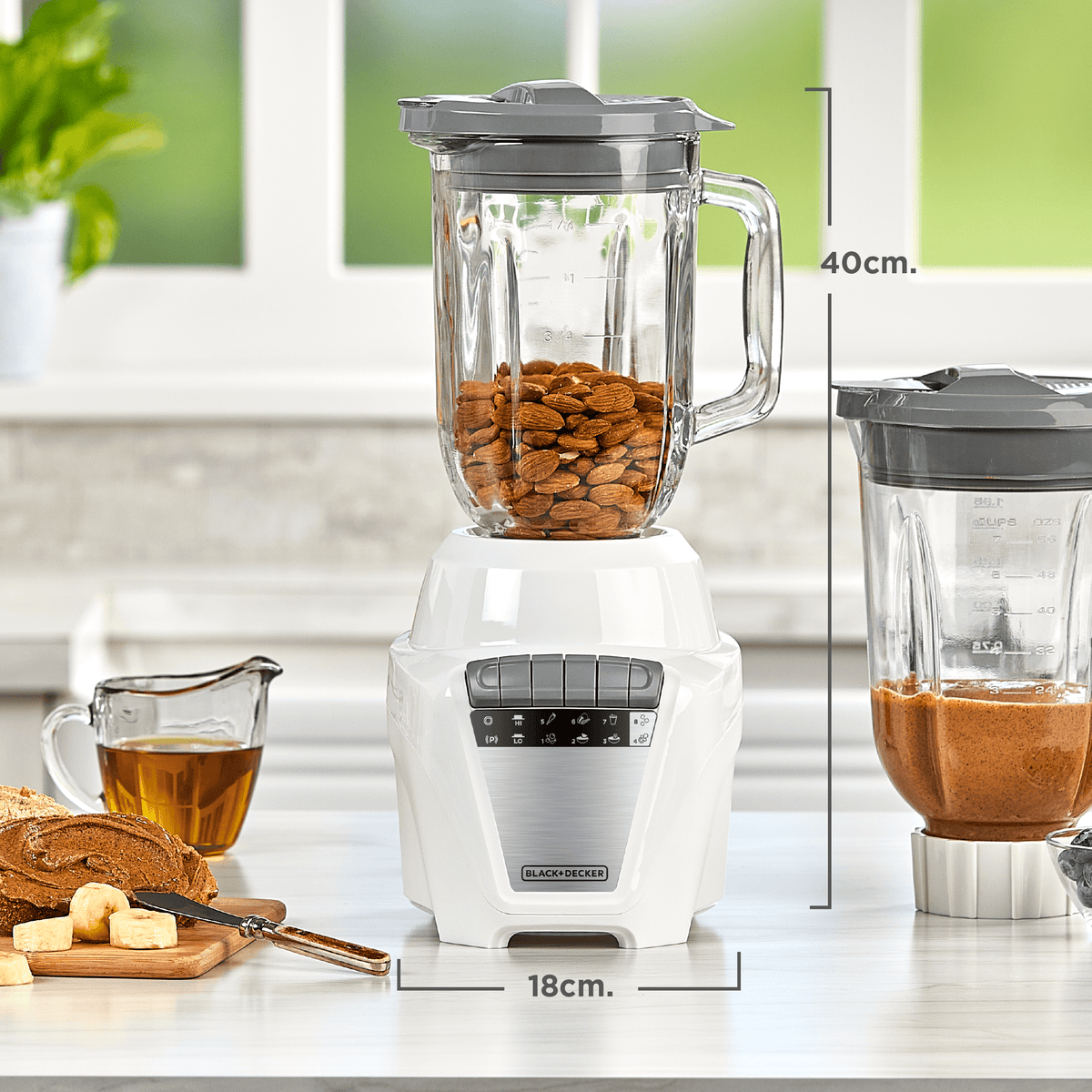 Licuadora BLACK+DECKER Ice Crush 700W con 2 Jarras (Vidrio y Plástica) | BL0876-3WDPR