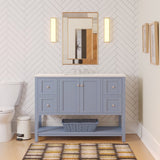SGG-FL48SFEW Lakeshore 48" Bathroom Vanity with Powder Blue Cabinet and Engineered White Top