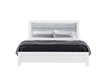 LUCCIA-WHITE-QB CAMA MADERA BLANCA Y TAPIZADO GRIS CLARO | Home Appliance PR