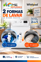 WHIRLPOOL WTW4107SW LAVADORA 4.3 PIES CUBICOS