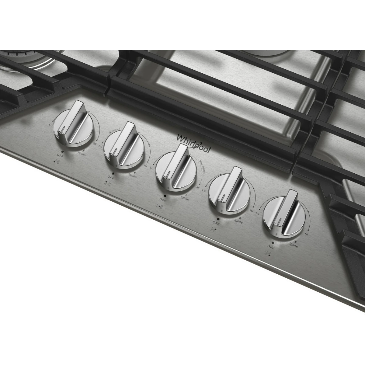 Whirlpool Tope de Gas de 36" con 5 Quemadores y Parrillas de Hierro Fundido Abatibles EZ-2-Lift™