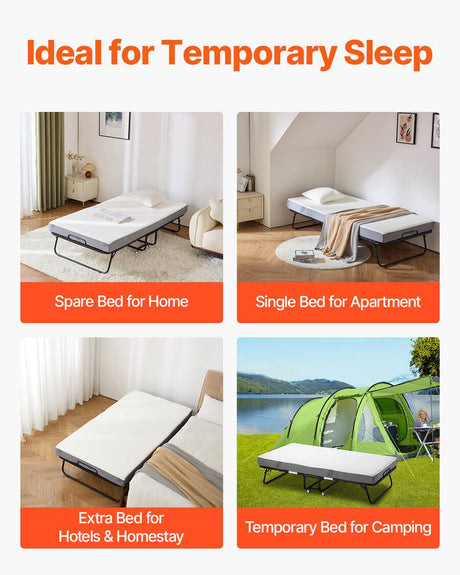 Cama plegable VEVOR SDC-36-2 con colchón de espuma