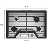 Whirlpool 30-inch Gas Cooktop with EZ-2-Lift™ Hinged Cast-Iron Grates