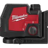Milwaukee Láser verde recargable de líneas cruzadas y puntos de plomada