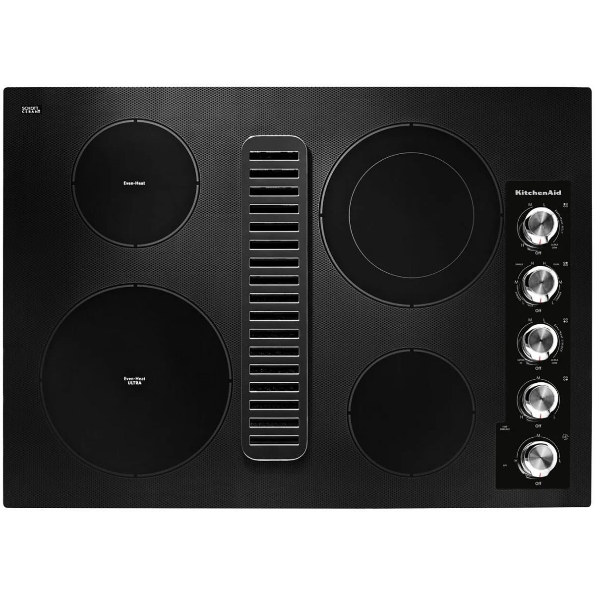 Placa de Cocción Eléctrica con Downdraft KitchenAid KCED600GBL de 30 Pulgadas