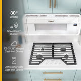 Whirlpool Tope de Gas de 30" con Parrillas de Hierro Fundido Abatibles EZ-2-Lift™
