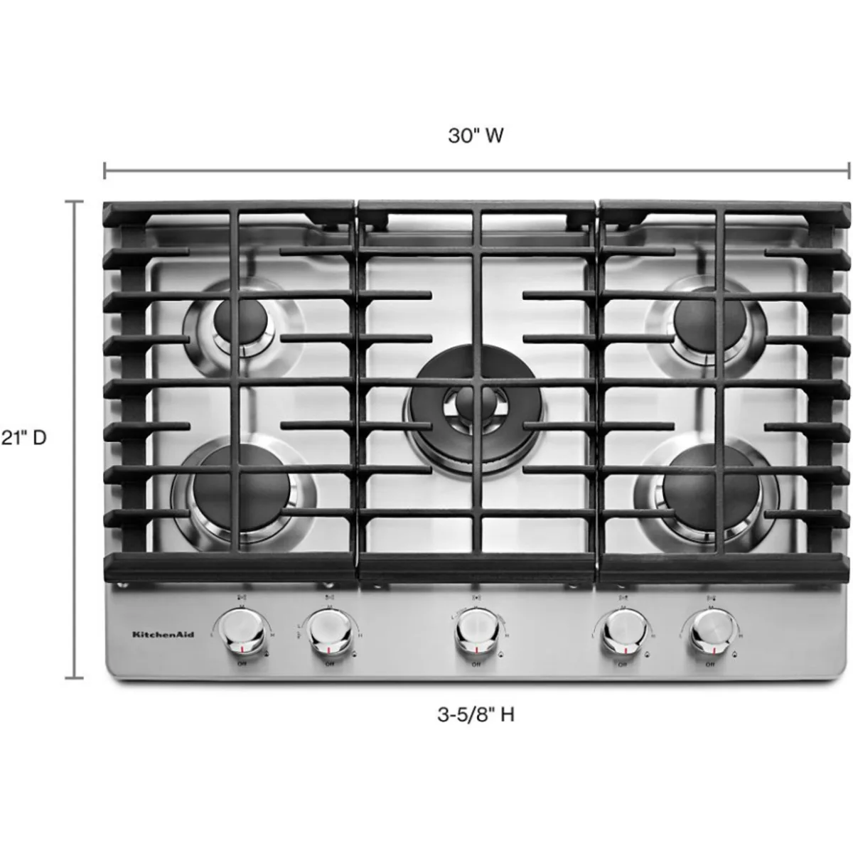 30 Inch Gas Cooktop with 5 Sealed Burners