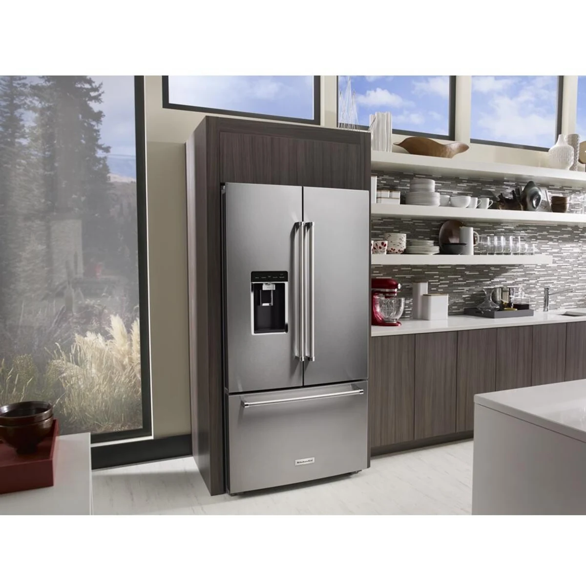 Refrigerador French Door KitchenAid KRFC704FPS de 36 Pulgadas con Acabado PrintShield