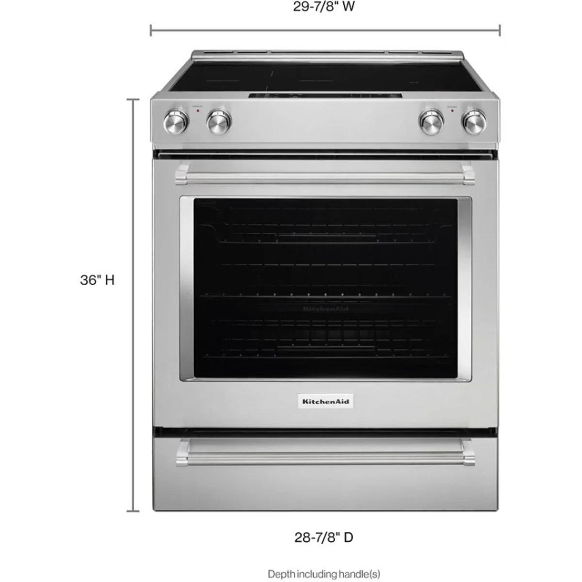KitchenAid KSEB900ESS 30 Inch Slide-In Electric Range with 5 Elements