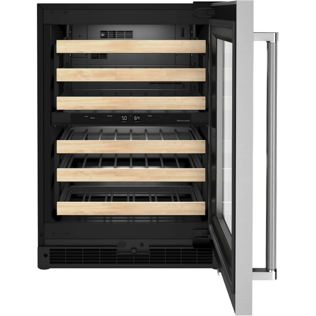 Vinera Empotrable KitchenAid KUWR214KSB de 24 Pulgadas con Puerta de Vidrio