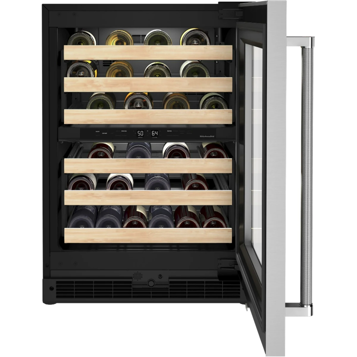 Vinera Empotrable KitchenAid KUWR214KSB de 24 Pulgadas con Puerta de Vidrio