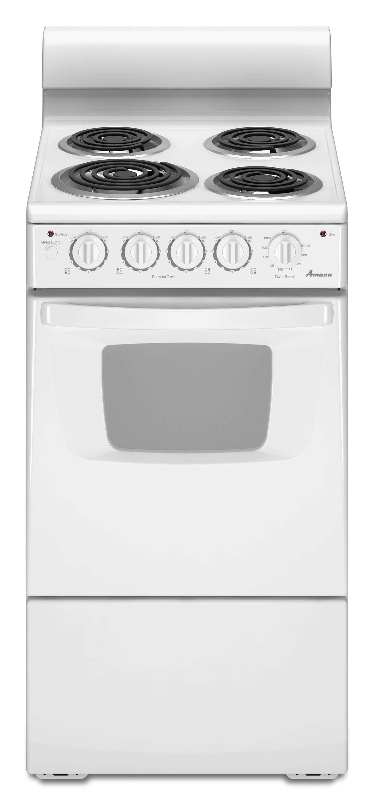 Amana 20" Electric Range Oven With Versatile Cooktop