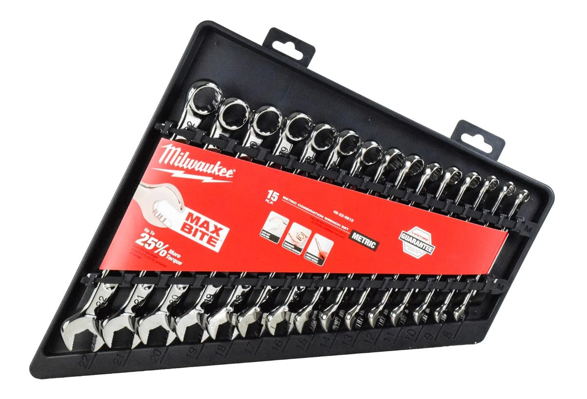 Milwaukee 15pc Metric Flex Head Ratcheting Combination