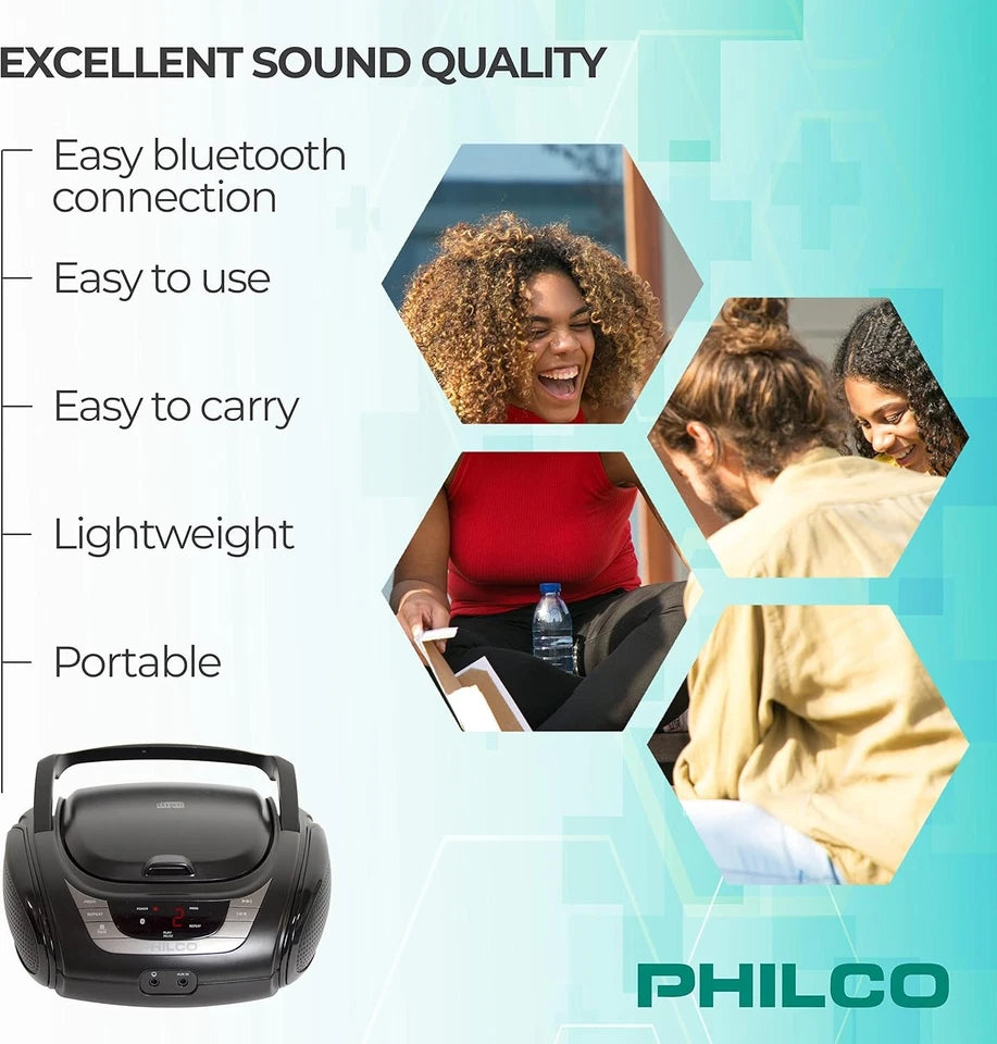 Radio Boombox PHILCO PJB2120BTK con Bluetooth