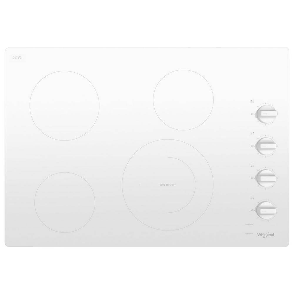 Whirlpool 30 in. Radiant Electric Ceramic Glass Cooktop In White With 4 Elements
