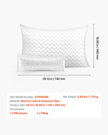 Almohada ajustable VEVOR 87006696 de espuma viscoelástica