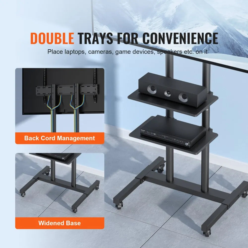 Base / Soporte Móvil para TV TC70 VEVOR con Ruedas y Repisas