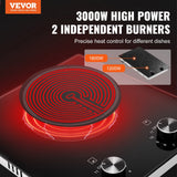 VEVOR Portable Electric Cooktop – 2-Burner Ceramic Stove
