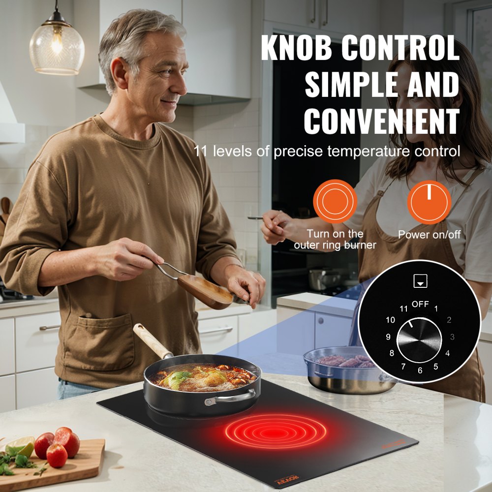 VEVOR Portable Electric Cooktop – 2-Burner Ceramic Stove