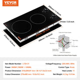 VEVOR Portable Electric Cooktop – 2-Burner Ceramic Stove
