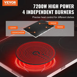 VEVOR Electric Cooktop 30 Inch – 7200W, 4 Burner Stove