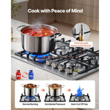 VEVOR 24 inch Gas Cooktop 4 Burners Gas Stove Top
