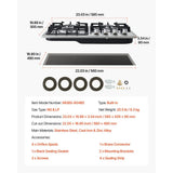 VEVOR 24 inch Gas Cooktop 4 Burners Gas Stove Top