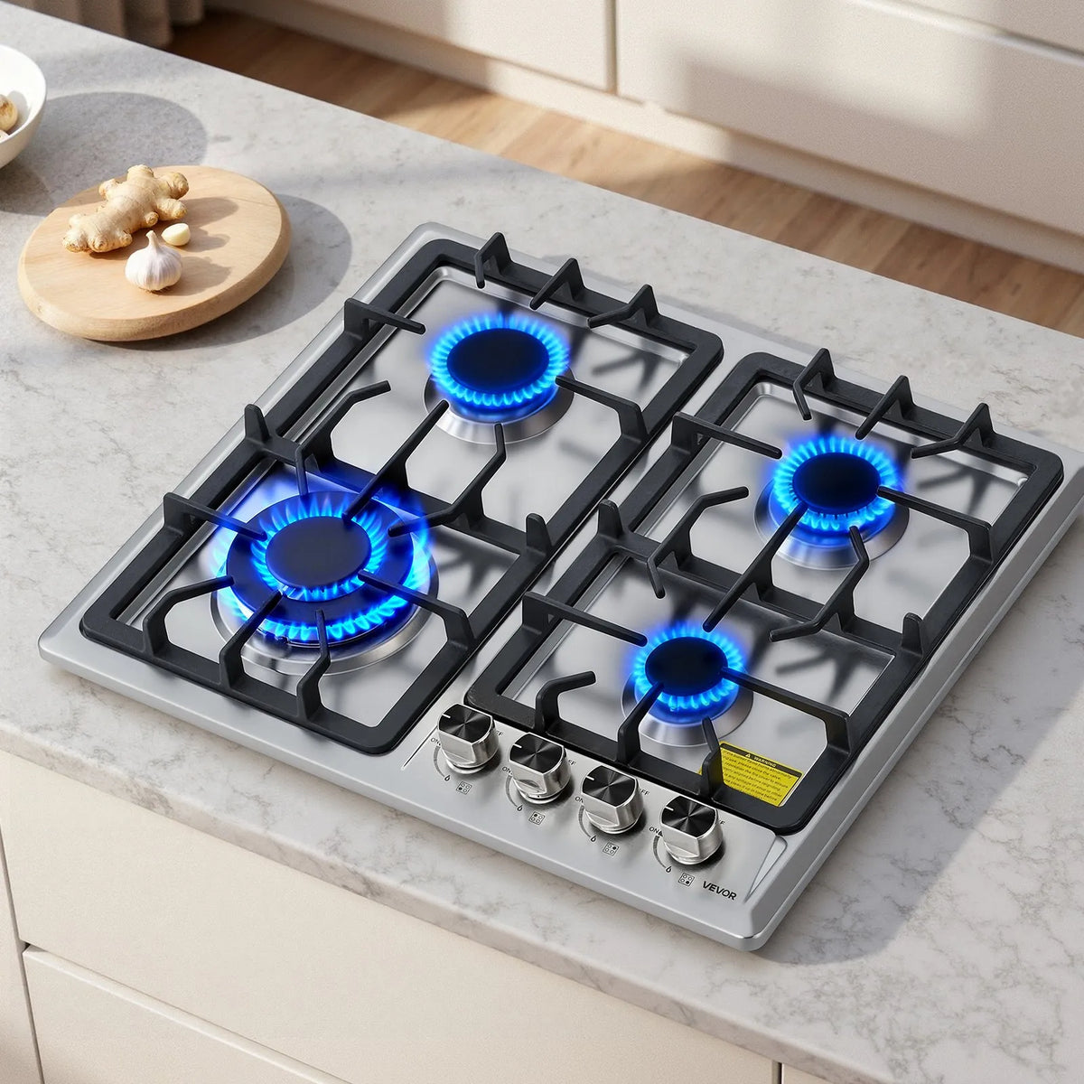 Estufa de Gas Empotrable VEVOR MGBS-604B5 de 24" con 4 Quemadores