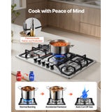 VEVOR 30-inch Gas Cooktop, 5 Burners Built-in Gas Stove Top