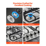 VEVOR 30-inch Gas Cooktop, 5 Burners Built-in Gas Stove Top