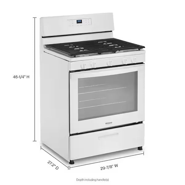 WFG505M0MW WHIRLPOOL 30 INCH FREESTANDING GAS RANGE